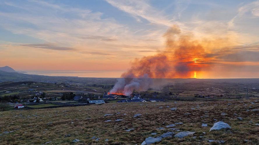 Cilgwyn grass fire, courtesy Snowdonia Mountain Community & BBC.