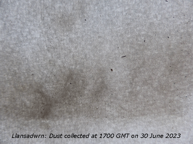 Canadian wildfire dust collected at 1700 GMT at the weather station on 30 June 2023.