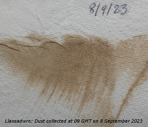 Saharan dust dust collected at 0900 GMT at the weather station on 8 September 2023.