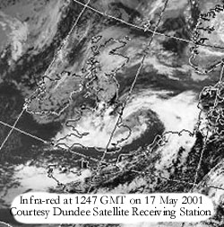 Infra-red at 1247 GMT on 17 May 2001: Image Courtesy of the University of Dundee, Scotland.