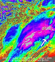 NOAA 12 thermal image at 1728Z courtesy of Bernard Burton. Click for larger. 