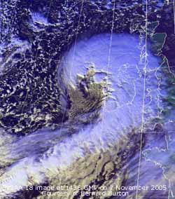 NOAA 18 image at 1436 GMT on 7 November 2005, courtesy of Bernard Burton. Click for larger. 