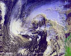 NOAA 18 image at 1427 GMT on 29 October 2005, courtesy of Bernard Burton. Click for larger. 