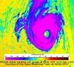MODIS AQUA image at 1345 GMT on 5 December 2005, courtesy of the Rapid Response Team at NASA/GFSC.