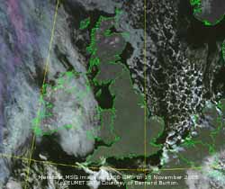 Meteosat MSG image (c) EUMETSAT at 12 GMT on 18 Nov 2005 courtesy Bernard Burton. 