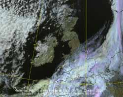 Meteosat MSG image (c) EUMESAT at 1500 GMT on 23 April 2006, courtesy Bernard Burton.