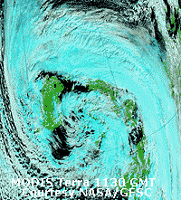 MODIS TERRA image at 1130 GMT on 10 March 2008, courtesy of the Rapid Response Team at NASA/GFSC.