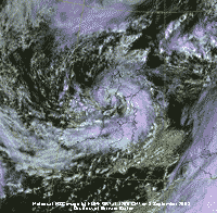 Meteosat MSG image (c) EUMESAT at 12 GMT on 3 September 2008, courtesy Bernard Burton.