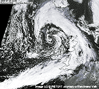 Meteosat MSG image (c) EUMESAT at 12 GMT on 26 July 2009, courtesy Ferdinand Valk.