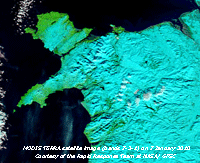 MODIS TERRA image courtesy of the Rapid Response Team at NASA/ GFSC.