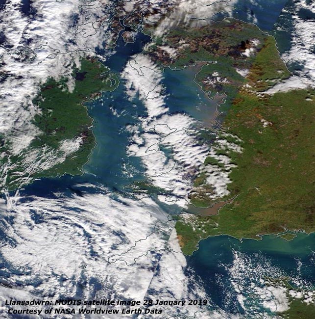 MODIS satellite image on 28 Jan 2019, courtesy of NASA.