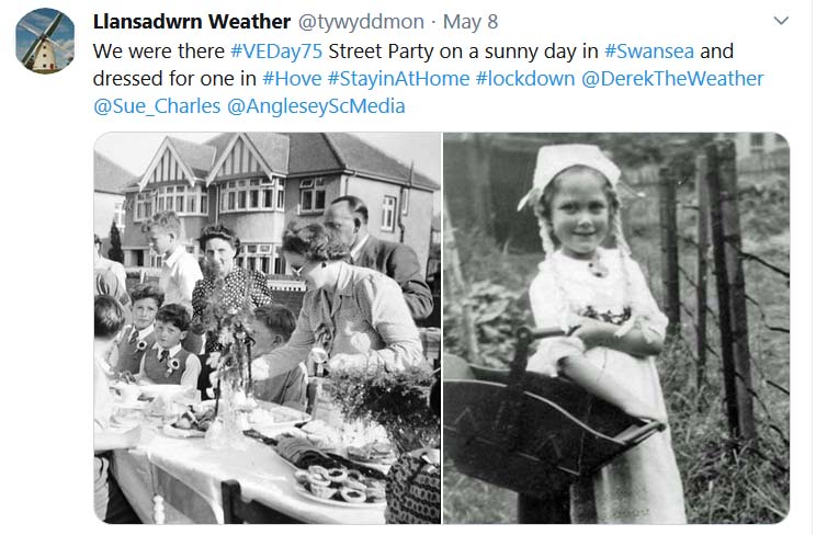 Tweet about 75th anniversary of VEDay ...