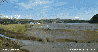 Conwy estuary up-river of the bridges, low water in 100 mins..