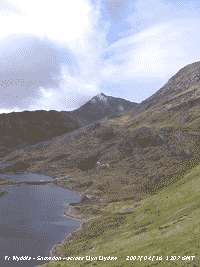 Cloud clearing Yr Wyddfa summit at noon.